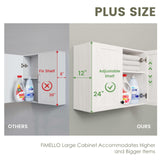 FIMELLO 30’’ Laundry Room Cabinets, Laundry Wall Cabinet Storage, Barn Door Kitchen Wall Cabinets with Doors and Shelves, Wall Mounted Cabinet for Laundry Room, Kitchen, Dinning Room, Bathroom, White FIMELLO