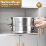 LOLYKITCH Tri-ply Stainless Steel 5 QT Stock Pot with Steamer,Induction Cooking Pot,Pots and Pans,Heavy Duty,Dishwasher and Oven Safe. LOLYKITCH