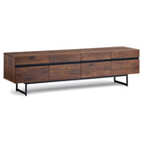 WAMPAT Modern TV Stand for up to 75 inch TV, Wood Entertainment Center TV Console Table with Storage Cabinets Media Console for Living Room, Brown WAMPAT