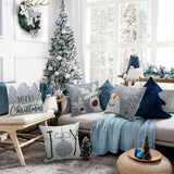 PSDWETS Christmas Pillow Covers 18x18 Set of 4 Christmas Decorations Snowman Deer Christmas Tree Winter Holiday Decor Throw Cushion Case for Home Couch PSDWETS