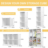 VIPZONE Baby Closet,Dresser, Kids Closet Organizers, Portable Kids Wardrobe for Closet, Bedroom, Nursery, Cubby, Cabinet, Clothes, Dress, Baby Storage Shelf, Armoire Clothes Hanging (12 Cube, White) VIPZONE