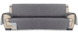 Utopia Bedding Reversible Oversized Sofa Couch Cover, Water Resistant Slipcover Furniture Protector with Foam Sticks and Elastic Straps for Kids Dogs Pets (3.5 Seater, Gray/Light Gray) Utopia Bedding