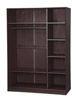 Palace Imports 100% Solid Wood Wardrobe/Armoire/Closet with 3 Sliding Louvered Doors, Java. 5 Shelves Included, 52" w x 72" h x 22.5" d, Renewable Eco-Friendly Wood, Made in Brazil Palace Imports