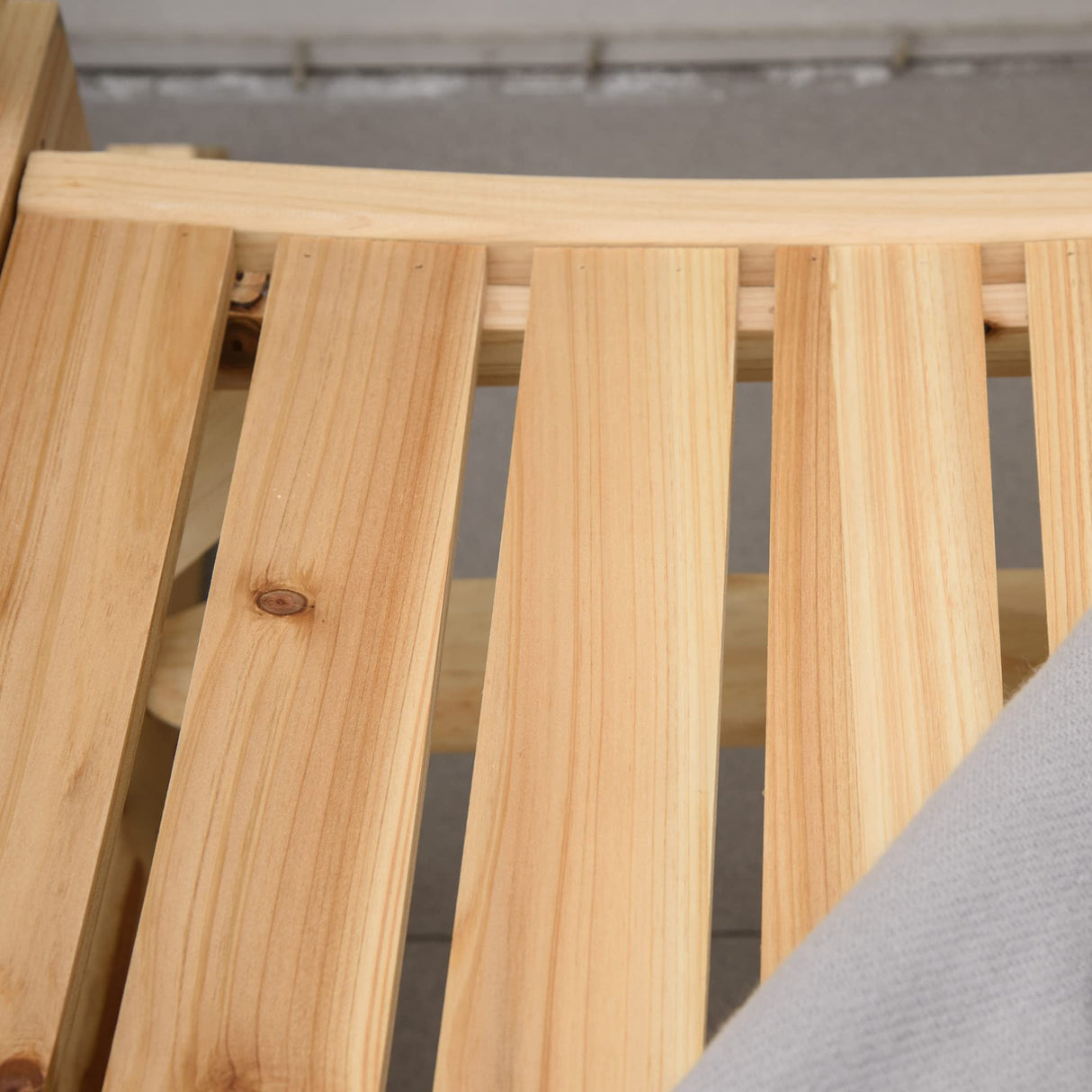 Outsunny Classic 2-Person Natural Fir Wood Rocking Bench with Wide Curved Seats Outsunny