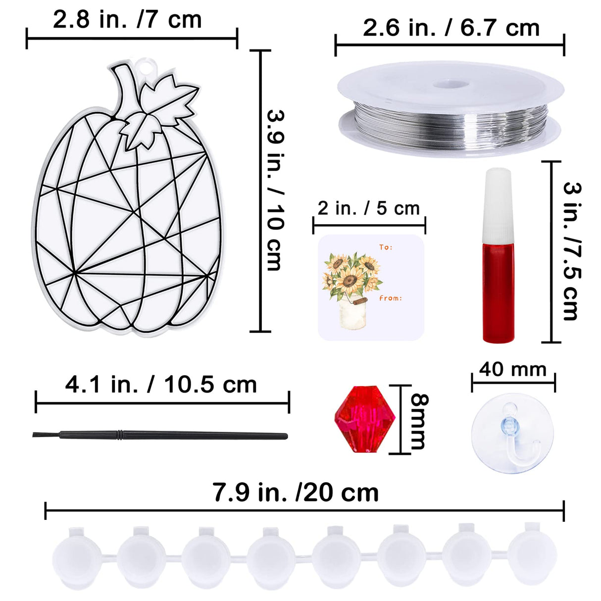 Winlyn 27 Sets Pumpkin Suncatchers DIY Window Paint Art Suncatchers Fall Pumpkin Craft Kits Autumn Pumpkin Sun Catchers for Kids Classroom Halloween Thanksgiving Art Activities Winlyn