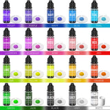 Candle Dye - 20 Color Liquid Wax Dye for DIY Making, High Concentration Color for Soy, Gel, Paraffin Wax - 10ml Each Limino