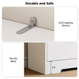 IRONCK Bookshelf with Drawers, 70.9 inch Tall Bookcase with Doors, Bookshelves and Bookcases with Storage, Bookshelf with 6 Open Cubes for Home Office, Living Room, Study, White IRONCK