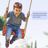 SELEWARE Wooden Swing Seat, Heavy Duty Wood Tree Swing for Adult Kids Playground Swing Sets for Backyard, Indoor Outdoor Flat Swing Seat (17.5 x 8.5 Inch) with Adjustable Rope SELEWARE