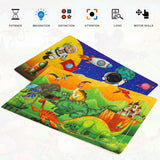 Wooden Puzzles Toys for Kids Ages 4-6, Set of 3 Packs with 60-Piece Wood Jigsaw Puzzles, Dinosaur, Animal and Space Theme. Ideal Gifts for Boys and Girls 3 4 5 6 7 8 Years Old Slotic