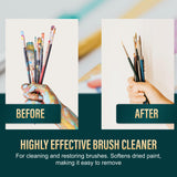 Bristle Magic Oil Paint Brush Cleaner and Restorer-Paintbrush Cleaner for Acrylic, Oil, and Glass Paints-Biodegradable, Non-Toxic, Odorless, Eco-Friendly, Quick-Clean Formula Paint Remover (32 Fl Oz) Bristle Magic