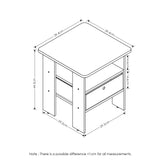 Furinno Andrey End Table / Side Table / Night Stand / Bedside Table with Bin Drawer, French Oak Grey/Black Furinno