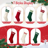 Personalized Christmas Stocking，Custom Name Family Christmas Stocking, 18” Large Knitted Xmas Stocking for Kids,Holiday and Family Stocking for Fireplace Christmas Holiday Party Decoration (1 pcs) Ulico