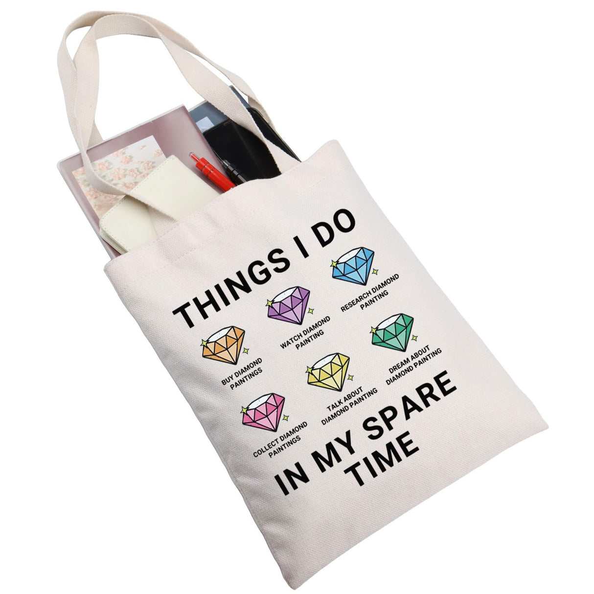 G2TUP Diamond Painting Tote Bag Diamond Art Gift Things i Do In My Spare Time Diamond Art Painting Shoulder Bag (Things i Do Diamond) G2TUP