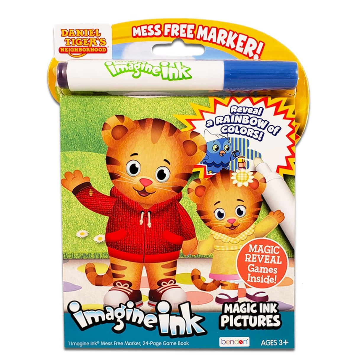 Imagine Ink Coloring Book Bundle ~ 3 Pack No Mess Magic Ink Activity Books with Daniel Tiger, Peppa Pig, and Baby Shark with Peppa Pig Stickers Daniel Tiger's Neighborhood