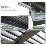 MELLCOM Louvered Pergola 10x18, Modern Aluminum Pergola with Adjustable Roof, Outdoor Shade Structure with Integrated Drainage System, Hardtop Gazebo Carport for Patio MELLCOM