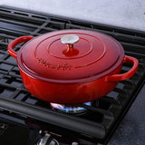 Crock-Pot Crock Pot Artisan Enameled Cast Iron Braiser W/Lid, 5 Quart, Scarlet Red Crock-Pot