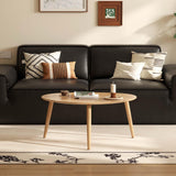 Wayshome Small Oval Coffee Table, 100% Solid Wood Coffee Tables Mid Century Modern Table for Living Room Side Table End Tables for Home(Original Wood Color, 33.46''x22.83''x15.74'') Wayshome