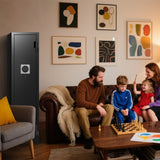 2-3 Gun Safe for Rifles & Pistols - Rifle Safe for Home, Gun Cabinet for Shotguns with Removable Shelf - Quick Access Firearm Safe, Silent Mode, Led Light - Secure Gun Locker Marcree