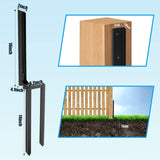 Nrspp Heavy Duty Steel Fence Post Repair Stakes, 2 Pcs Fence Post Anchor Double Ground Spike for Repair Tilted/Broken Wood Fence Post Nrspp