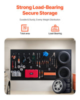 VEVOR Slat Wall Paneling, 8 x 4 ft, PVC Garage Slatwall without Accessories, Black Slat Wall Easy-to-Install Adjustable Slatwall Panel with Coupling Structure & DIY Cutting, Fits for Storage & Display VEVOR