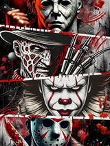 Clendo Halloween Diamond Art Kits for Adults - Horror 5D Diamond Painting for Adults, Full Drill Diamond Dots Gem Art Kit for Wall Home Decor Arts Craft 12x16 inch Clendo