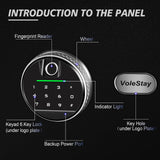 Biometric Home Safe, Fingerprint Gun Safe Lock Box,Money Box for Jewelry Handgun Cash Valuables,Perfect for Home/Office/Hotel, Black, 1.55 Cubic Feet VoleStay