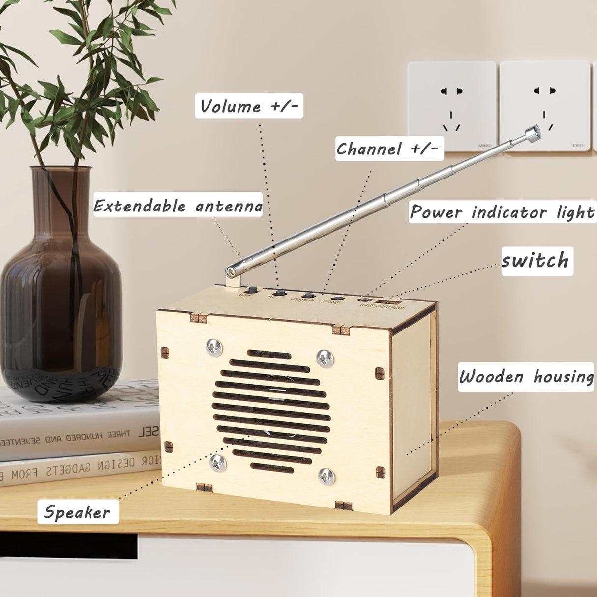 Science Kits for Kids Age 8-12 12-14, STEM Kits for Kids Age 8-10, STEM Toys Build Your Own FM Radio Kit, DIY Electronic Snap Circuits Projects Gifts for Teen Girls Boys 9 11 13 15 16+ (Classic Wood) CYOEST