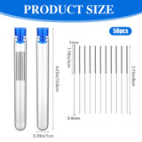 50 Pieces 3D Printer Nozzle Cleaning Kit,0.4 mm Stainless Steel Needles Cleaner 3D Printer Nozzle Cleaner 3D Printer Accessory Sliverdew