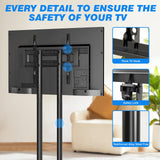 Rfiver Rolling TV Stand for 32-70 Inch TVs, Mobile TV Stand with Upgraded Wheels up to 88lbs, Height Adjustable Mobile TV Cart on Wheel, Portable TV Stand for Bedroom, Living Room, Home, Office Rfiver