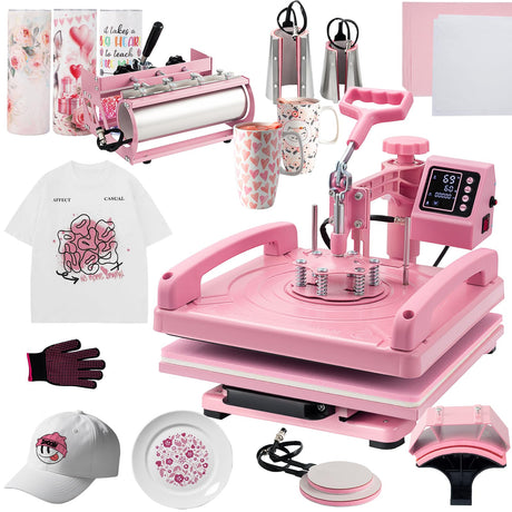 Hitgrand Heat Press Machine 15x15 inch, Heat Press Machine for T-Shirts, 8 in 1 Heat Press with 30 OZ Tumbler Press, Combo Tumbler Heat Press Machine Sublimation for Hat Cap Mug Plate Hitgrand