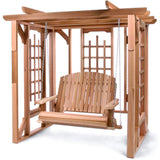 All Things Cedar PO72-S Cedar Pergola Garden Arbor Swing Set | Handcrafted Wood Swing for Backyard | Garden Outdoor Swing | Luxurious Cedar Outdoor Patio Swing Set 82x72x74 All Things Cedar