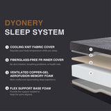 Dyonery Cal King Firm Mattress 14 Inch, Copper-Gel AeroFusion Memory Foam Mattress in a Box, Cooling Knit Fabric Cover, CertiPUR-US Certified, Pressure Relief, Made in USA, 72”x84”x14”, Black Dyonery