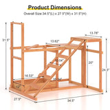 Chicken Activity Play Chicken Perches for Poultry Run with Wood Stand, Ladder, Platforms, Swing Stand, Food Storage Wood Chicken Toy for Coop, Outdoor Birds Pet Entertainment Stress Relief GOJOOASIS