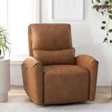 Bonzy Home Power Swivel Rocker Recliner Chair with USB Port, 23.2" Wide Seat, Fixed Lumbar Support, Upholstered Glider Chair for Nursery Living Room, Brown Bonzy Home