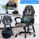 Gaming Chair Computer Chair Office Chair Ergonomic High Back Massage PC Desk Chair with Lumbar Support & Padded Armrest Racing Style Cheap Adjustable Swivel Chair for Women Men Adult, Camo Dkeli
