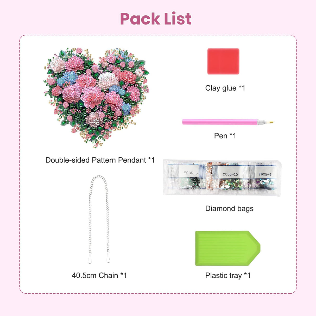 EOBROMD Diamond Hanging Art Kits for Adults, Heart Flower DIY Special Shaped Rhinestone Kits for Adults, Diamond Art Painting Suncatcher, Window Pendants Home Garden Wall Hanging Ornament EOBROMD