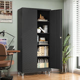 Letaya Metal Garage Storage Cabinets with Lock Door and Adjustable Shelves, Steel Tool Cabinets for Home,Office,Warehouse Organisieren (Black, 75" H) Letaya