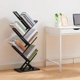 Ymesiyou 5 Tier Tree Bookshelf, Wisdom Tree Bookshelf, Modern Corner Book Shelfe, Small Bookshelf for Small Spaces, Utility Organizer for CDs/Books/Home Office/Living/Bedroom Room-Black Ymesiyou