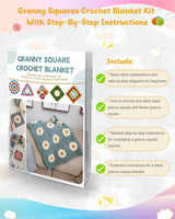 Coopay Crochet Starter Kit for Blanket, Granny Squares & Instructions, Easy Learn to Crochet for Beginners Coopay