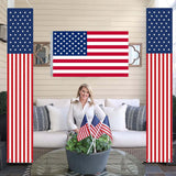 4th of July Independence Day Decorations Memorial Day Decor Indoor and Outdoor Hanging American Flag Banners (2 Pcs) YOYNIIRE