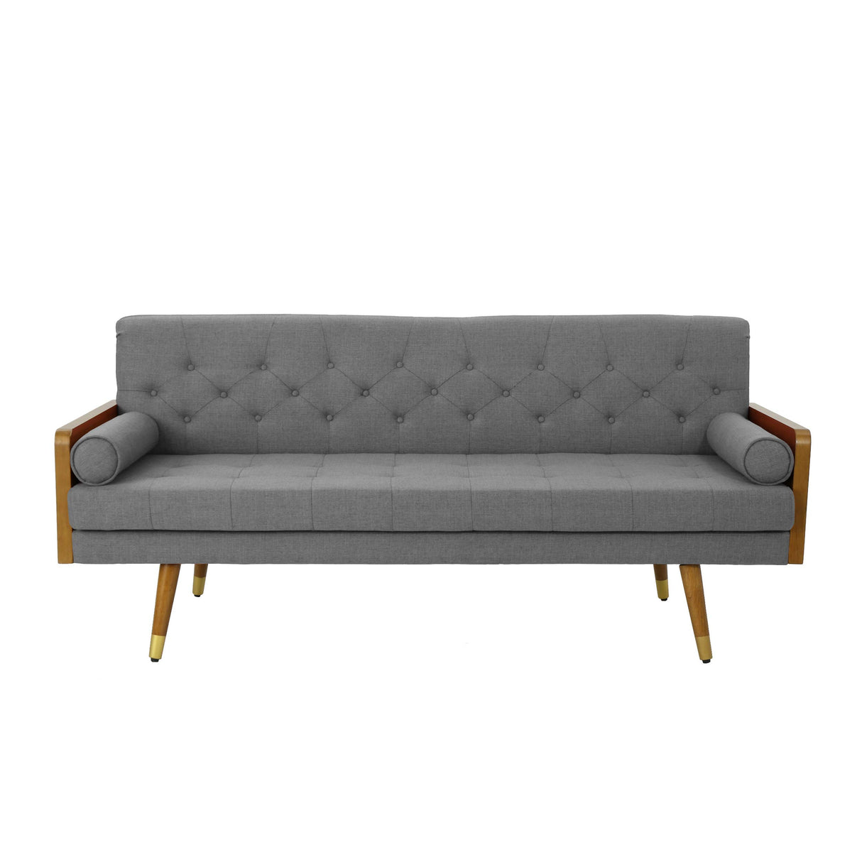 Christopher Knight Home GDFStudio Christopher Knight Home Aidan Mid Century Modern Tufted Fabric Sofa, Gray Christopher Knight Home