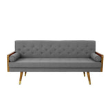 Christopher Knight Home GDFStudio Christopher Knight Home Aidan Mid Century Modern Tufted Fabric Sofa, Gray Christopher Knight Home