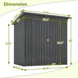Outdoor Storage Shed, 6 X 4 FT Large Metal Utility Tool Sheds with Floor Frame, Steel Garden Shed for Backyard Garden Patio Lawn，Black Hohuqeri