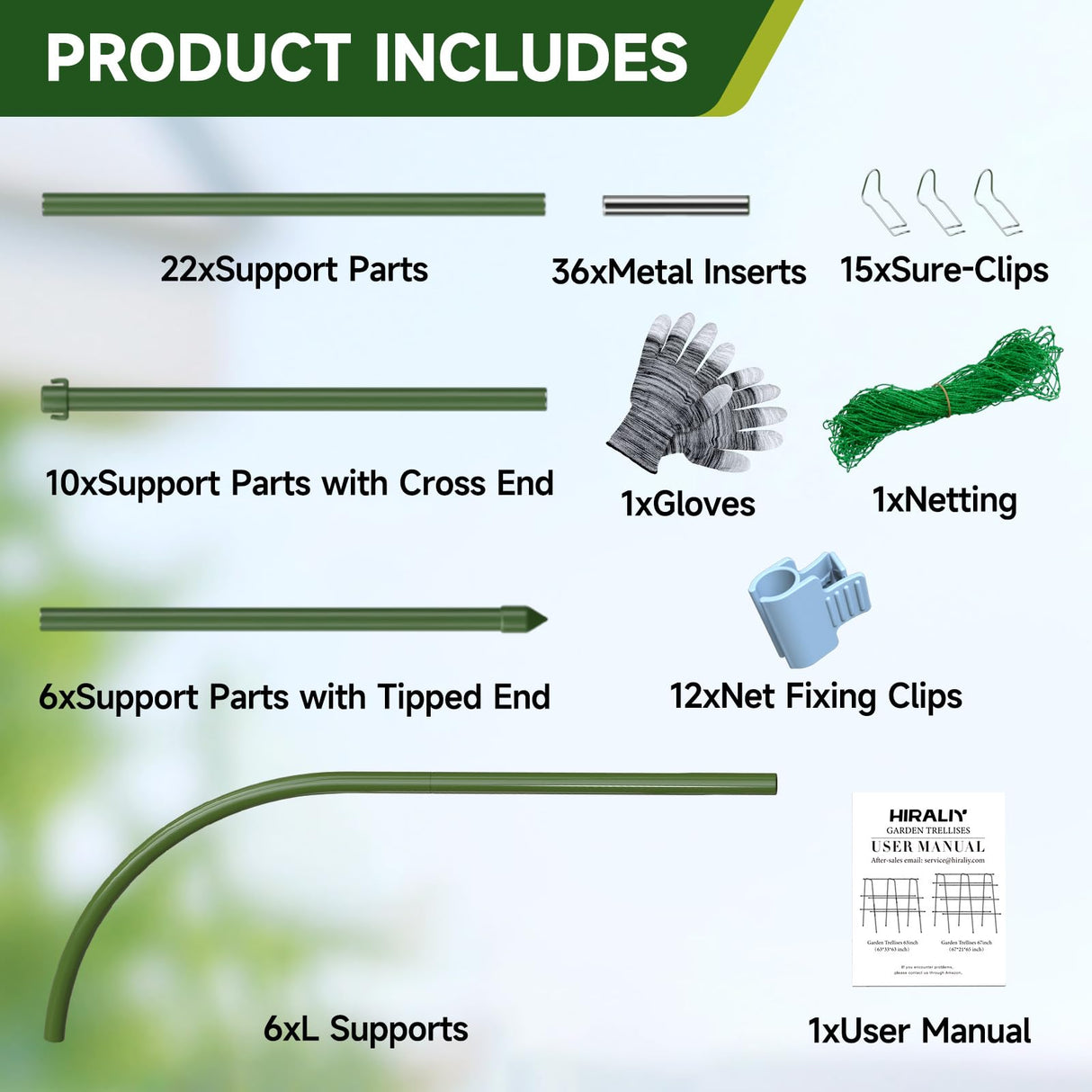 HIRALIY Cucumber Trellis for Climbing Plants Outdoor, 5 ft Tall Metal Garden Trellis, Arch Tunnel for Tomato Grape Vine Vegetables, Plant Support Archway for Garden Raised Bed, Green HIRALIY