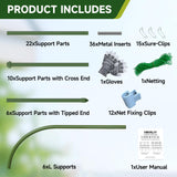 HIRALIY Cucumber Trellis for Climbing Plants Outdoor, 5 ft Tall Metal Garden Trellis, Arch Tunnel for Tomato Grape Vine Vegetables, Plant Support Archway for Garden Raised Bed, Green HIRALIY