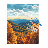 Smoky Mountains Paint by Number, Great Smoky Mountain National Park Paint by Numbers Kit for Adults, Forest Fall Landscape Wall Art, DIY Acrylic Painting, Home Wall Decor(16x20inch, No Frame) Artbrush Tower
