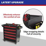 MHEOMTME Rolling Tool Chest with Drawers, Craftsman Tool Box Organizer, Toolbox Cabinet with Keyed Locking System, 5 Drawer Tool Storage Cart on Wheels for Garage, Workshop and Repair Room, Black MHEOMTME