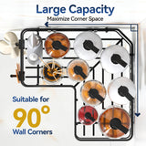 YASONIC Corner Shower Caddy Organizer, 5-Pack Adhesive Rustproof Stainless Steel Shower Shelves with Soap Holder, No Drilling Shower Storage Rack for Family Renters Bathroom, Black YASONIC