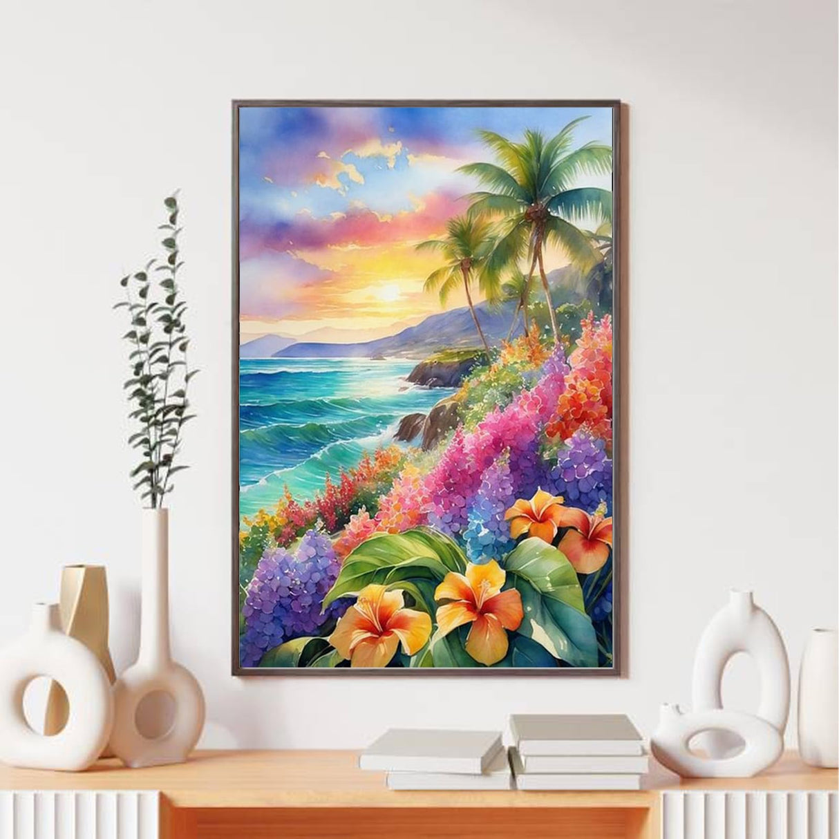 YIYIAH Seascape Diamond Painting Kits for Adults-Beach Diamond Art Kits for Beginners - DIY Full Round Diamond Dots -Gem Art for Gifts Home Wall Decor YIYIAH