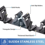 ZONGOOL 2 Pack Broom Holder Wall Mount, 4 Racks and 5 Hooks Mop Hanger Wall Mount Broom Organizer Stainless Steel Heavy Duty Garage Tool Racks for Home Kitchen Garden Laundry (Black) ZONGOOL